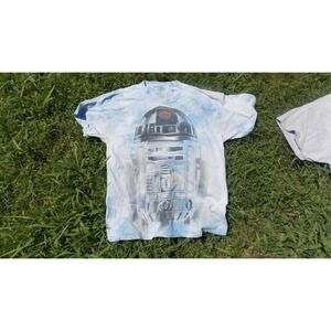 Fifth Sun Stars Wars R2D2 T-shirt Mens L Blue Tie Dye‎ Graphic Lucas Films